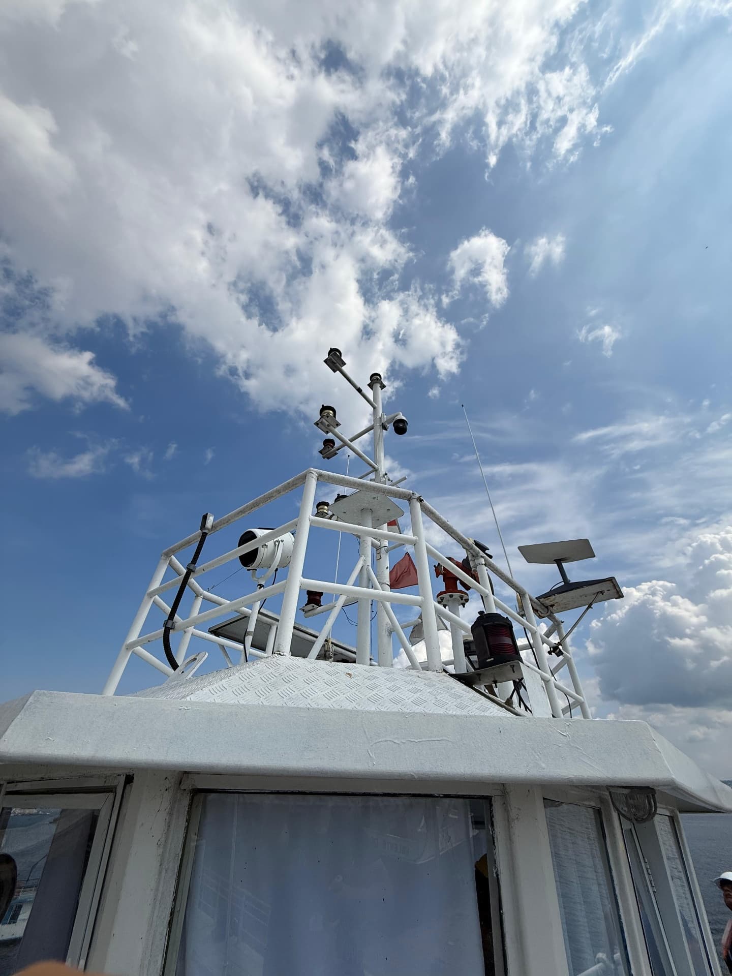 Vista do mastro com câmeras